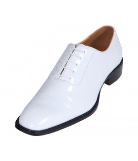 Bolano Style 2825 White Patent Tuxedo Cap Toe