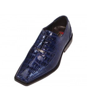 Bolano Modron Classic Navy Croc Print Oxford