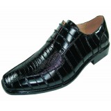 Bolano Style 1163 Black Ostrich Leg Eel Print Oxford