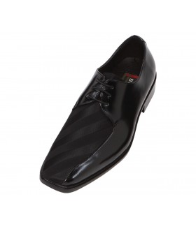 Bolano Style 185 Black Striped Satin Oxford