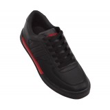 Pelle Pelle Mens Black andamp; Red Sneaker with Pelle Logo on Back: Halftime-000