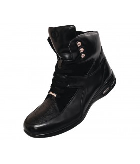 Pelle Pelle PP1009 Black Ostrich Leg High Top Boot SALE