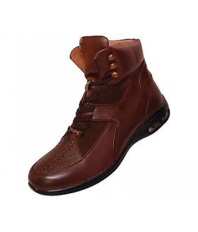 Pelle Pelle PP1009 Brown Ostrich Leg High Top Boot