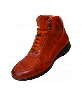 Pelle Pelle PP1010 Rust Croc Print High Top Boot