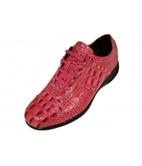 Pelle Pelle PP566 Hot Pink Croc Print Lace Up