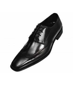 Steven Land SL312 Black Wingtip with Perf Detail