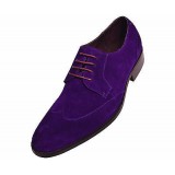 Steven Land SL338 Purple Genuine Suede Wingtip Oxford Shoes