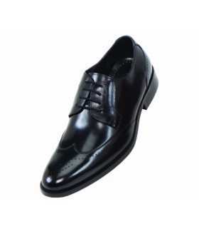 Steven Land SL7184 Black Genuine Leather Wingtip Oxford