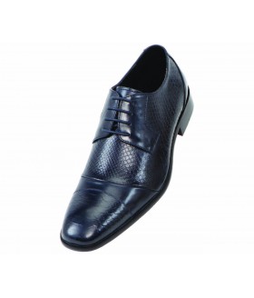 Steven Land SL9715 Navy Leather Cap Toe