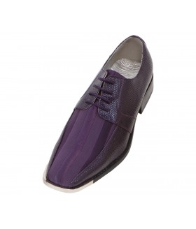 Viotti Style 163ST Purple Striped Satin Oxford