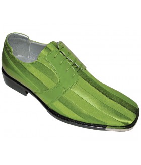 Viotti Style 17 Lime Striped Satin Oxford with Lizard Print on Sides