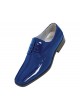 Viotti Style 179 Royal Blue Striped Satin Oxford with Patent on Sides
