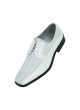 Viotti Style 179 White Striped Satin Oxford with Patent on Sides