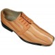 Viotti Style 17 Peach Striped Satin Oxford with Lizard Print on Sides